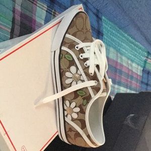 Coach sneakers with daisy appliqués